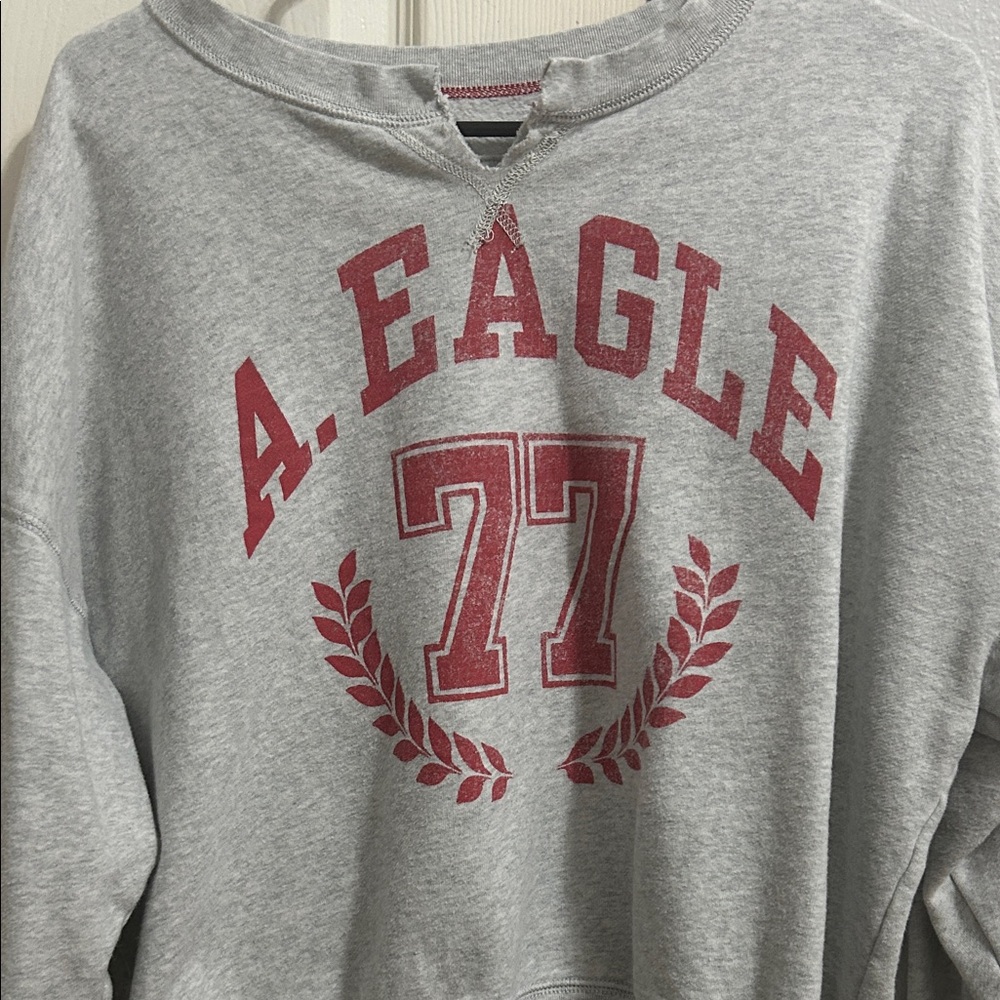 American Eagle Gray Sweatshirt with Red Logo